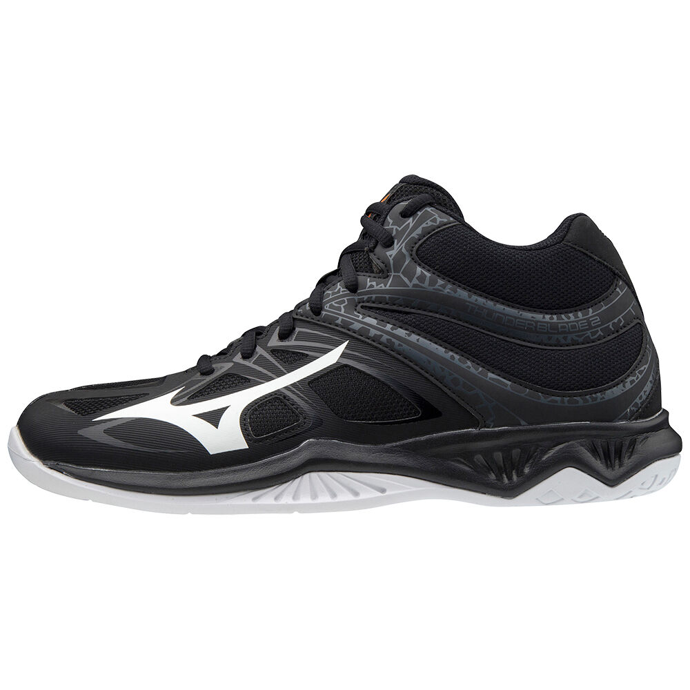 Tenis Para Voleibol Mizuno Thunder Blade 2 Mid Para Mujer Negros/Blancos 0465832-PB